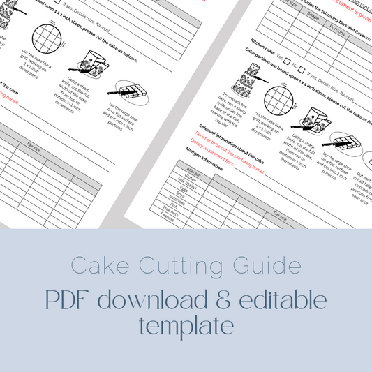 Cake Cutting Guide (handover sheet) - PDF download & editable template